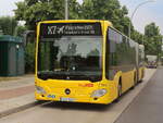 An der Endhaltestelle in Berlin Rudow steht Mercedes-Benz Citaro C2 G der BVG der Linie X7 zum BER Terminal 1 und 2 am 02.